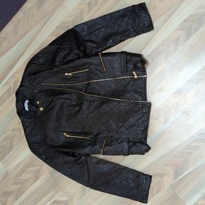 Calvin Klein Faux leather motto jacket